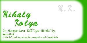 mihaly kolya business card