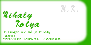 mihaly kolya business card